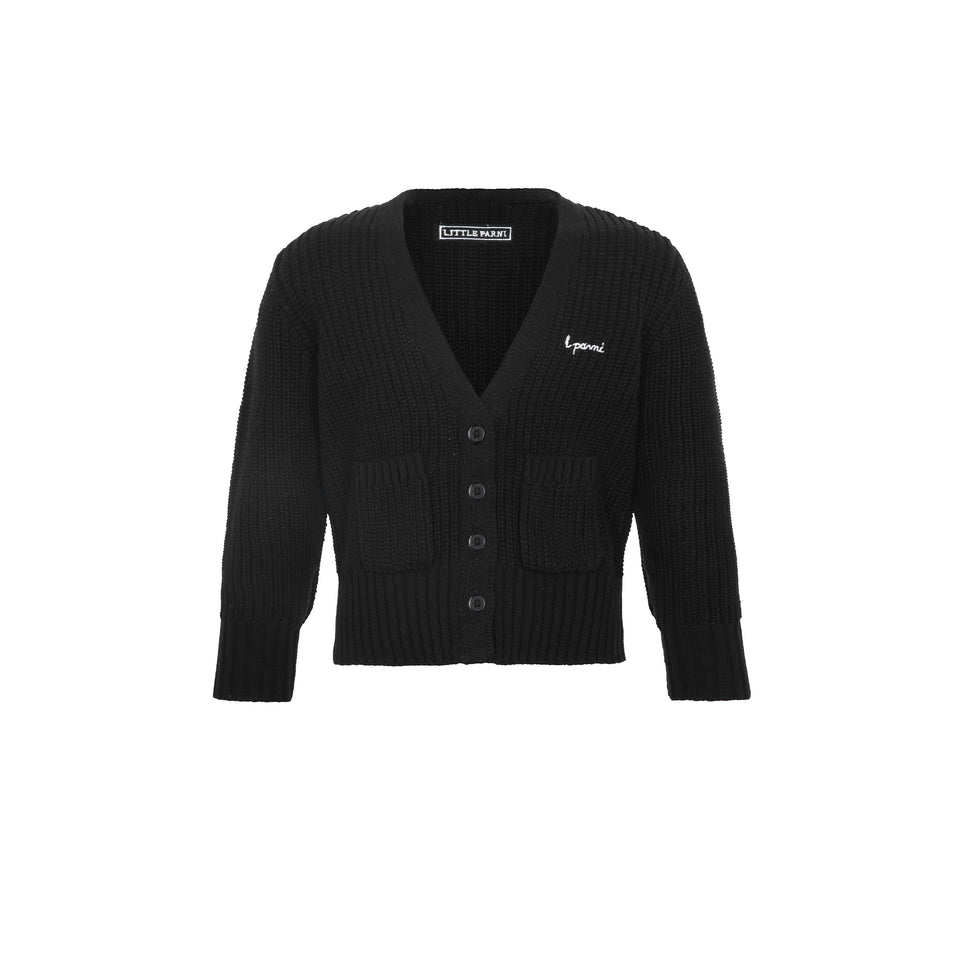 Little Parni Black Elegant Cardigan
