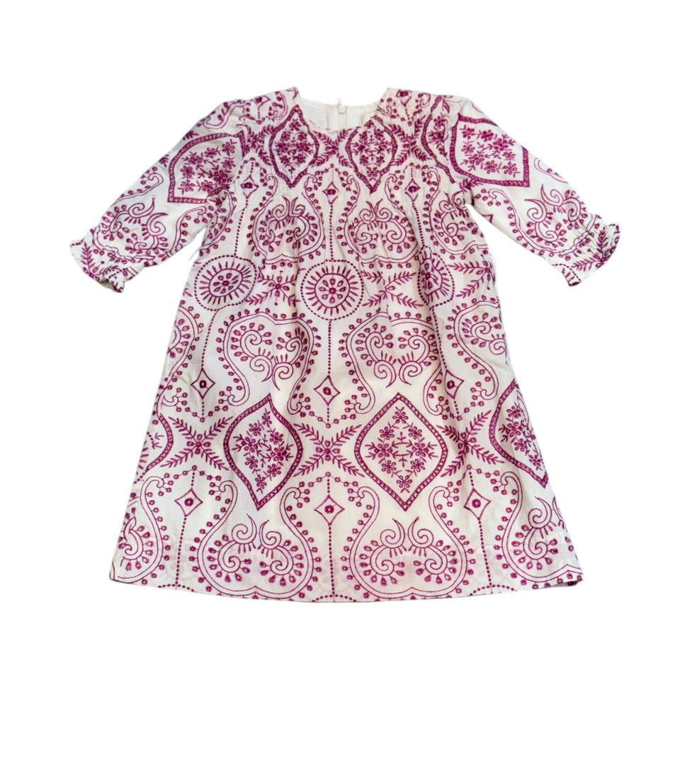Porter Wine Embroidered Eyelet Dress