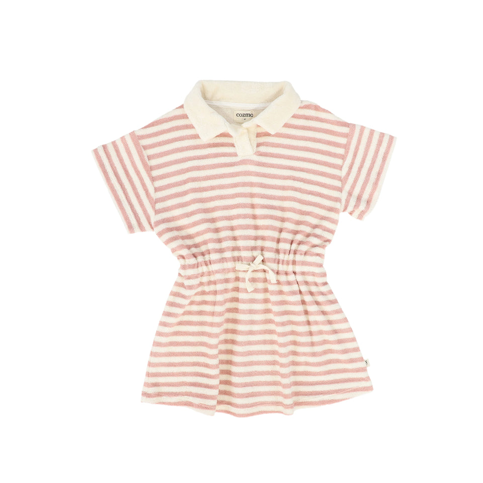 Cozmo Rose Striped Terry Dress
