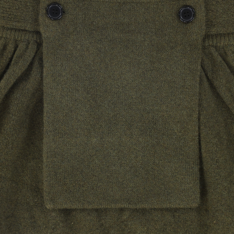 Valentina Green Pouch Knit Skirt