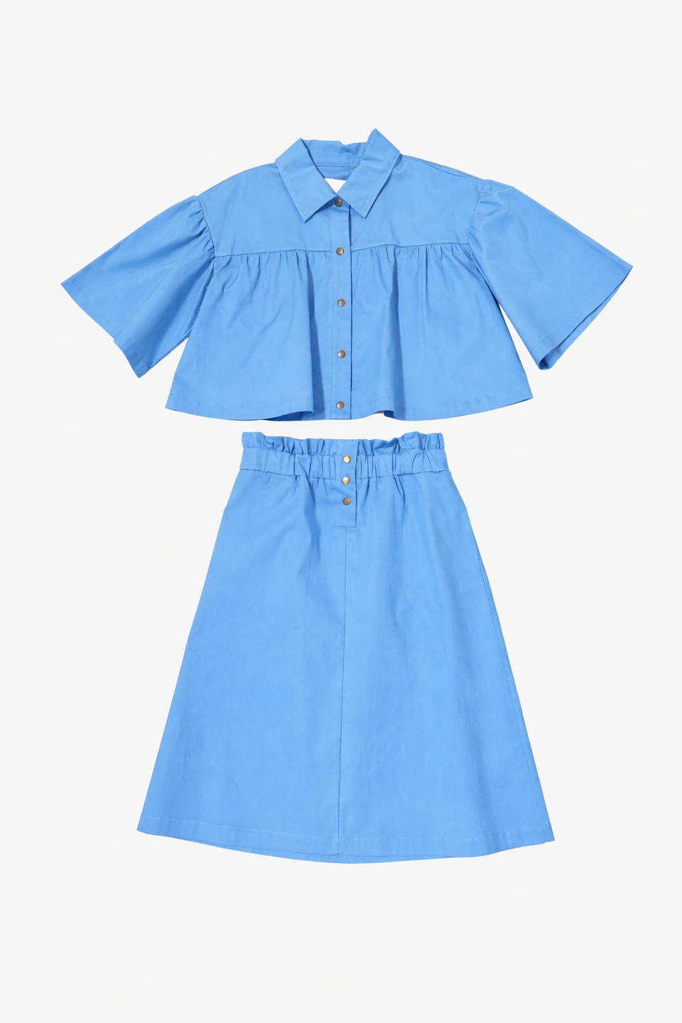 Be For All Blue Wide Jacket + Skirt Set