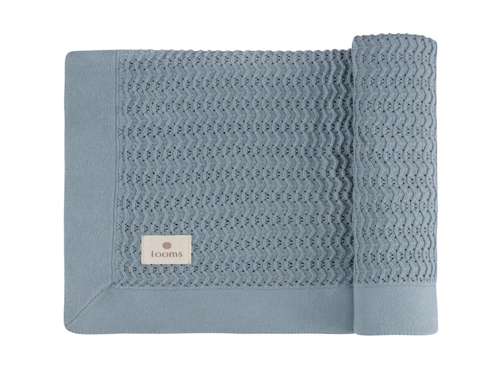 Loom Blue Knit Blanket