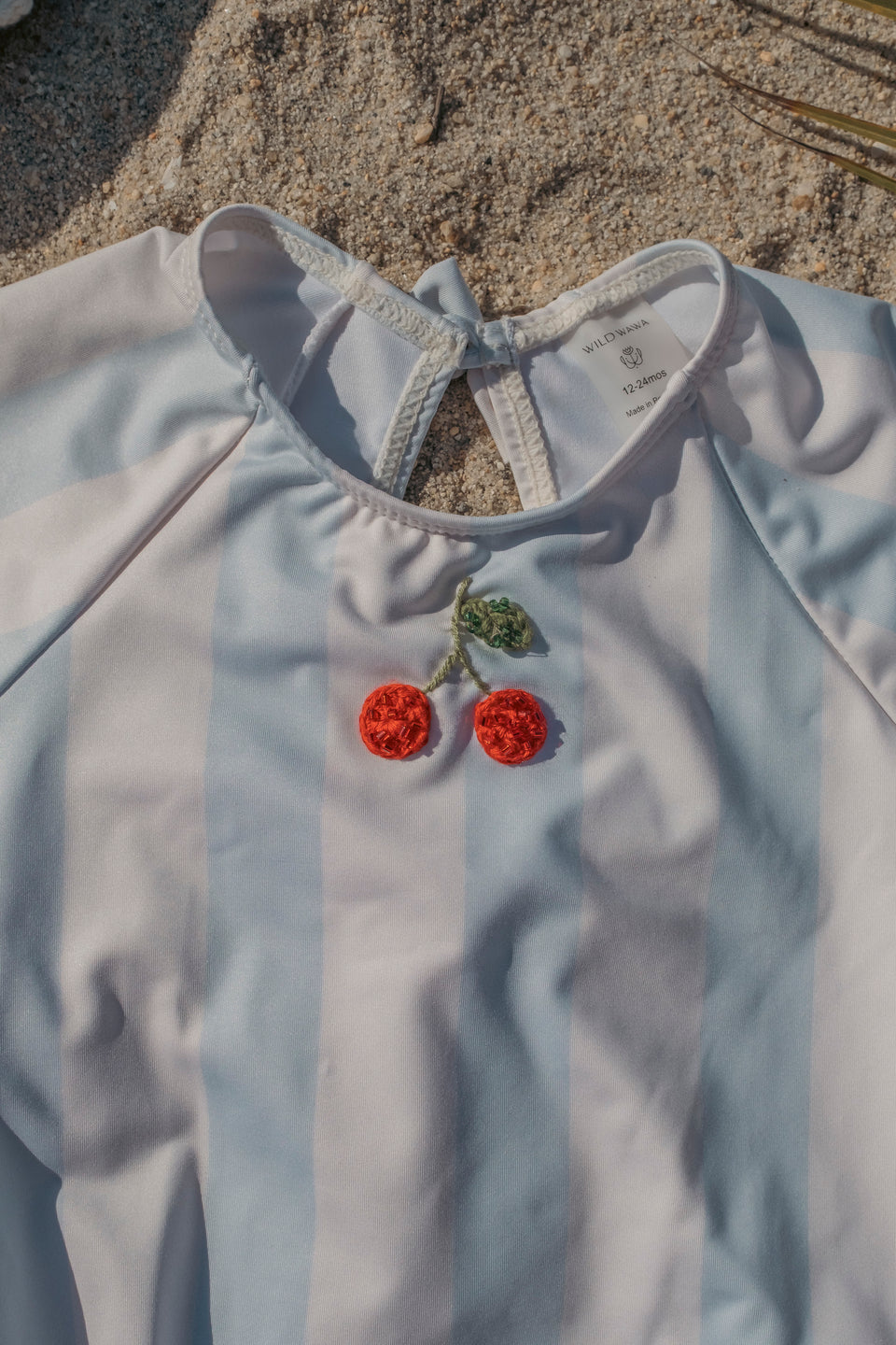 Wild Wawa Blue Stripe L/S Cherry Swimsuit