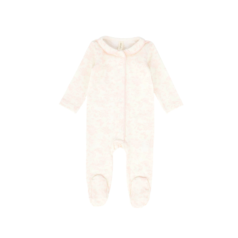 Bebe Jolee Pink Toile Trim Footie