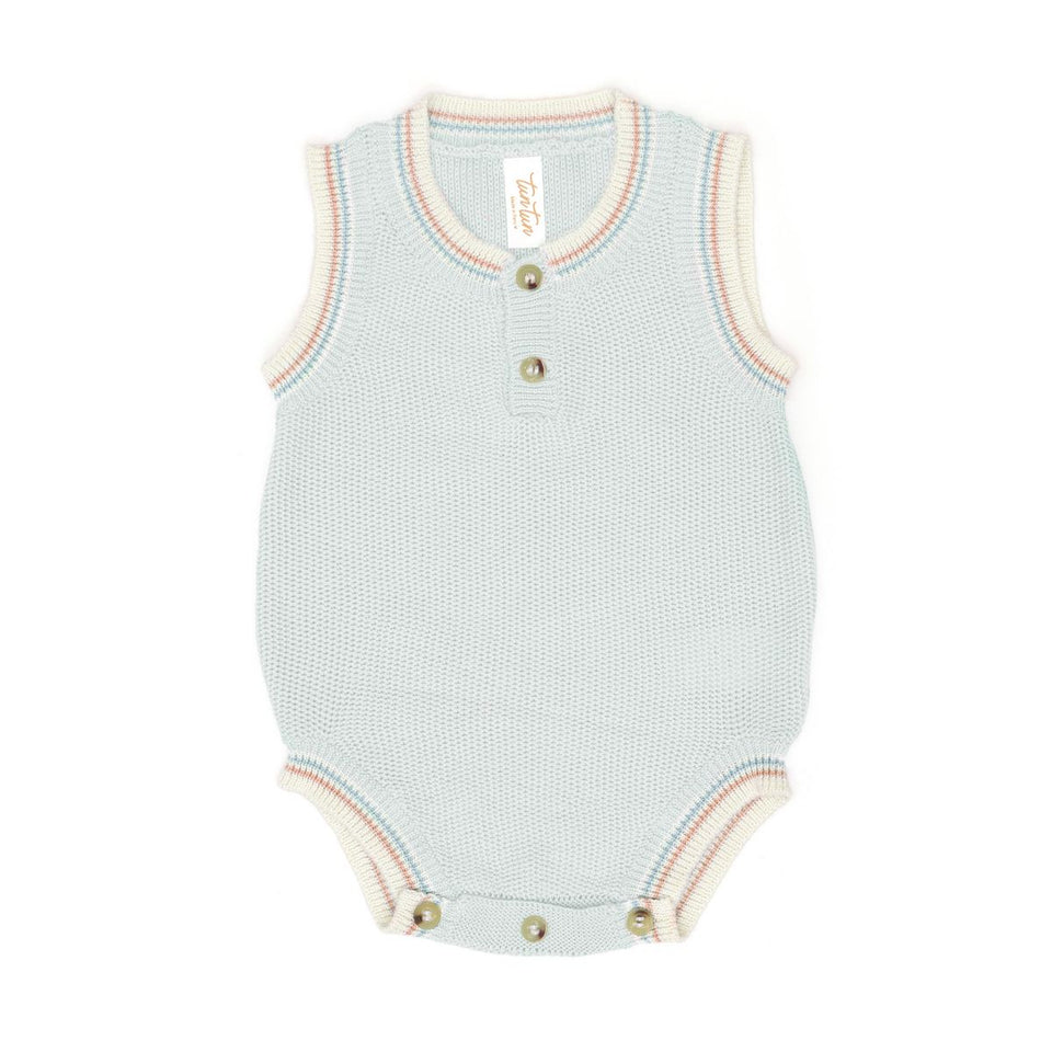 Tun Tun Mason Light Blue/ Natural Romper