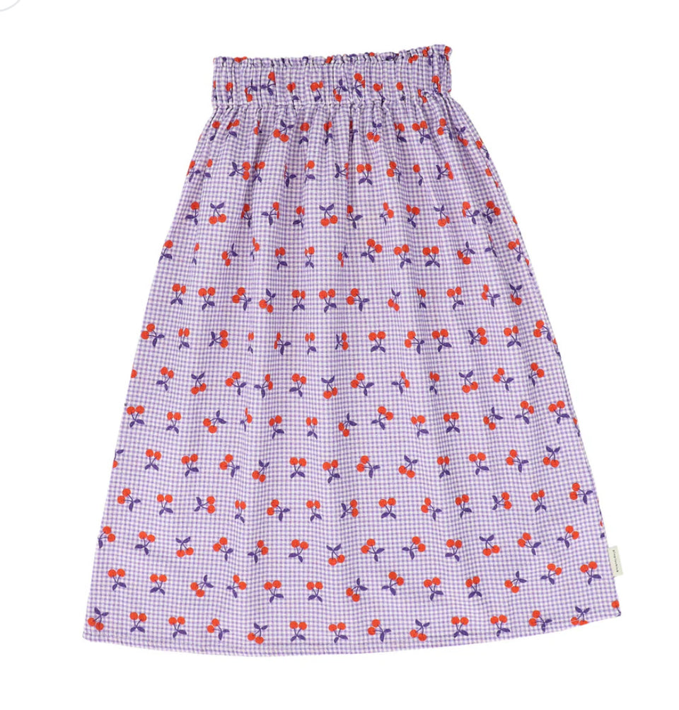 Piupiuchick Purple Checkered Midi Skirt