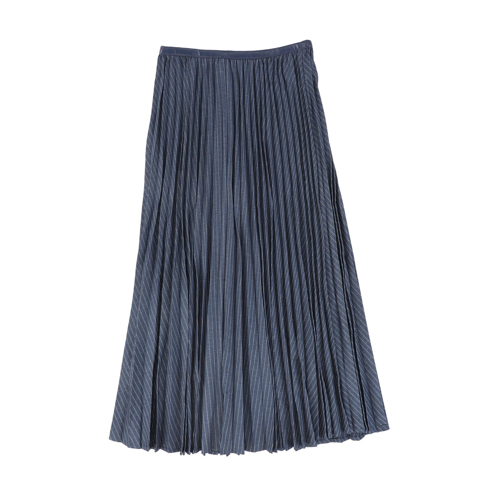 Valentina Blue Denim Stripe Maxi Skirt