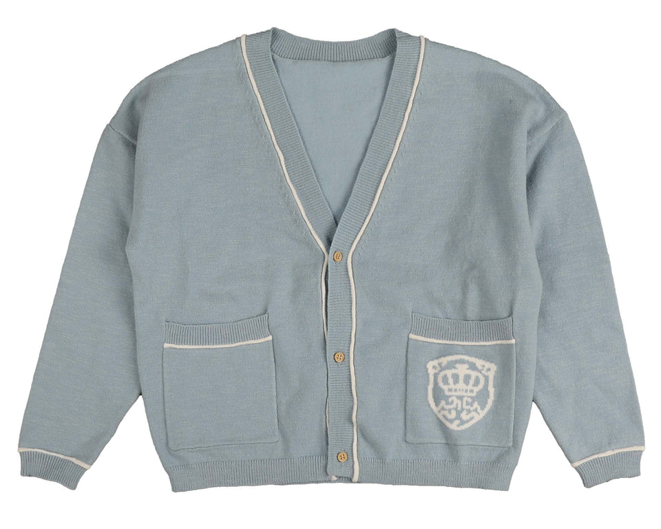 Belati Powder Blue Cardigan W/ Emblem