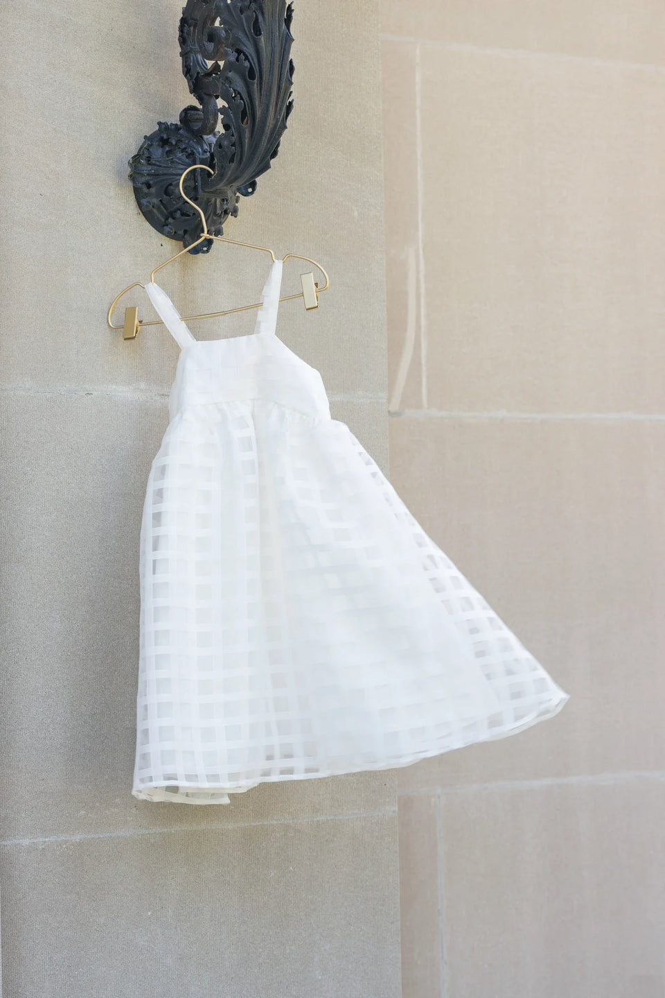 Little Tempest Cream Organza Grid Jumper