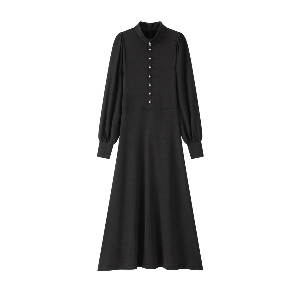 Coco Blanc Black Mockneck Robe