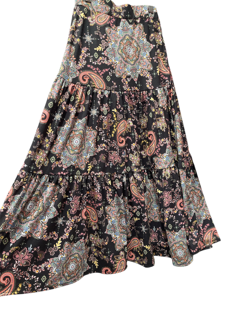 Gold Threads Black Paisley Skirt