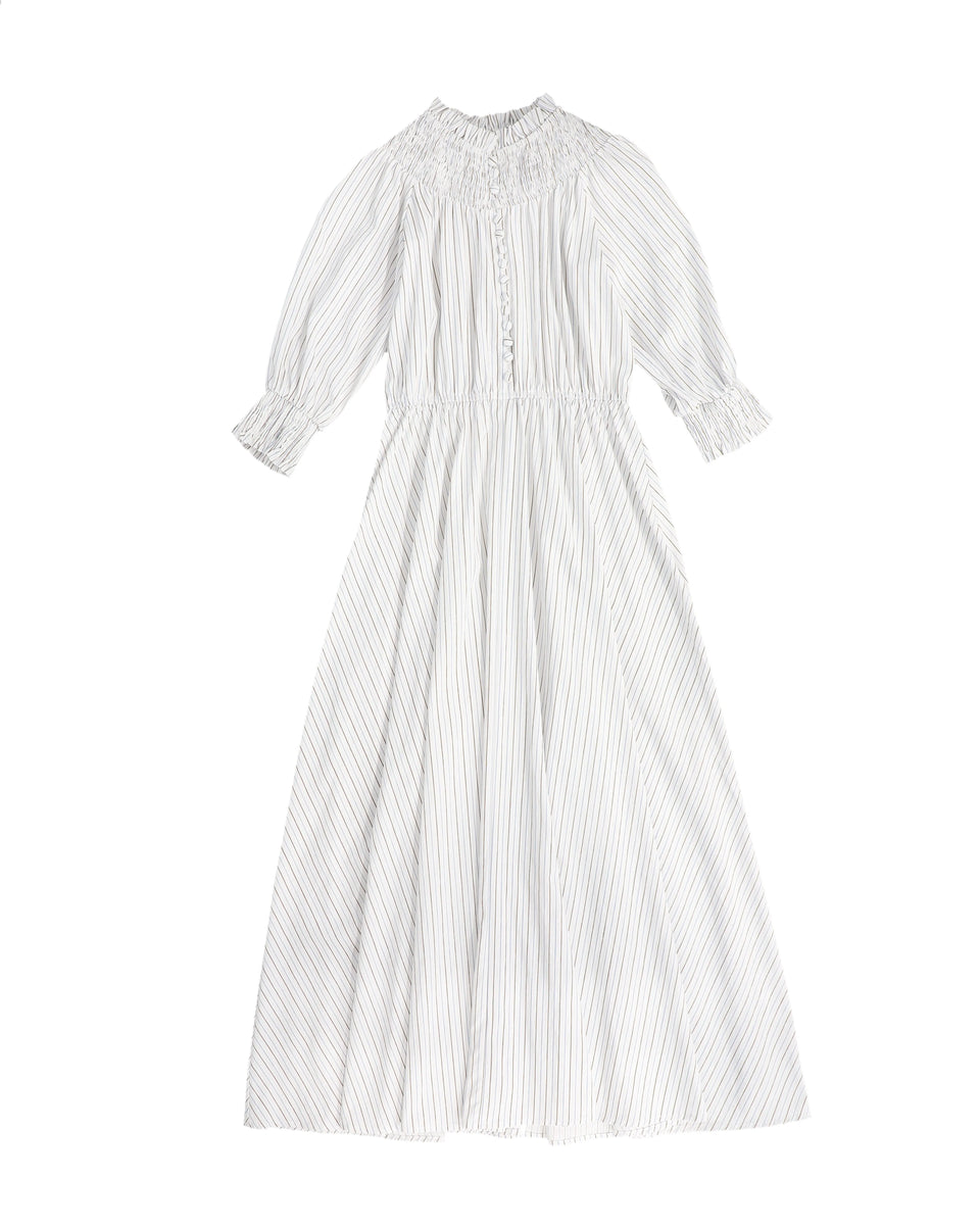 Bamboo Striped Button Front Maxi Dress