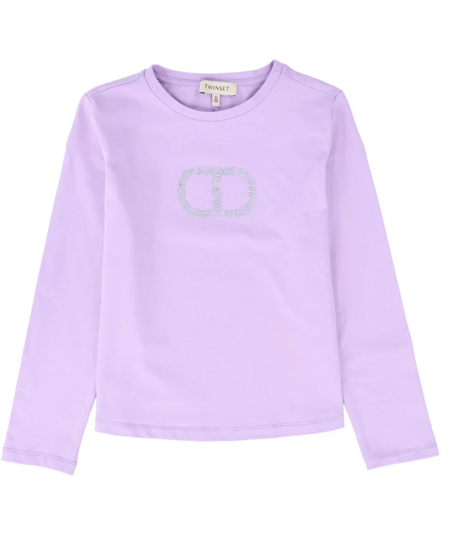 Twinset Pastel Violet Long Sleeve T- Shirt