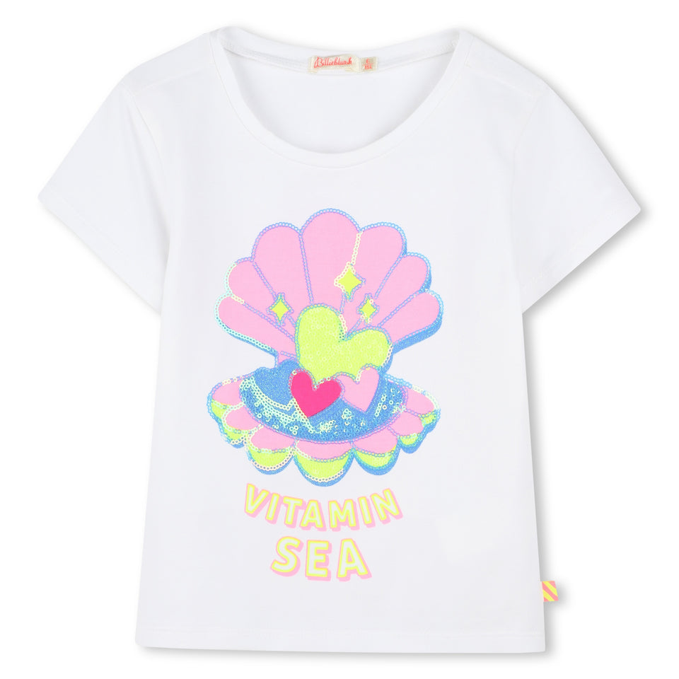 Billie Blush White Graphic Short Sleeve T-Shirt