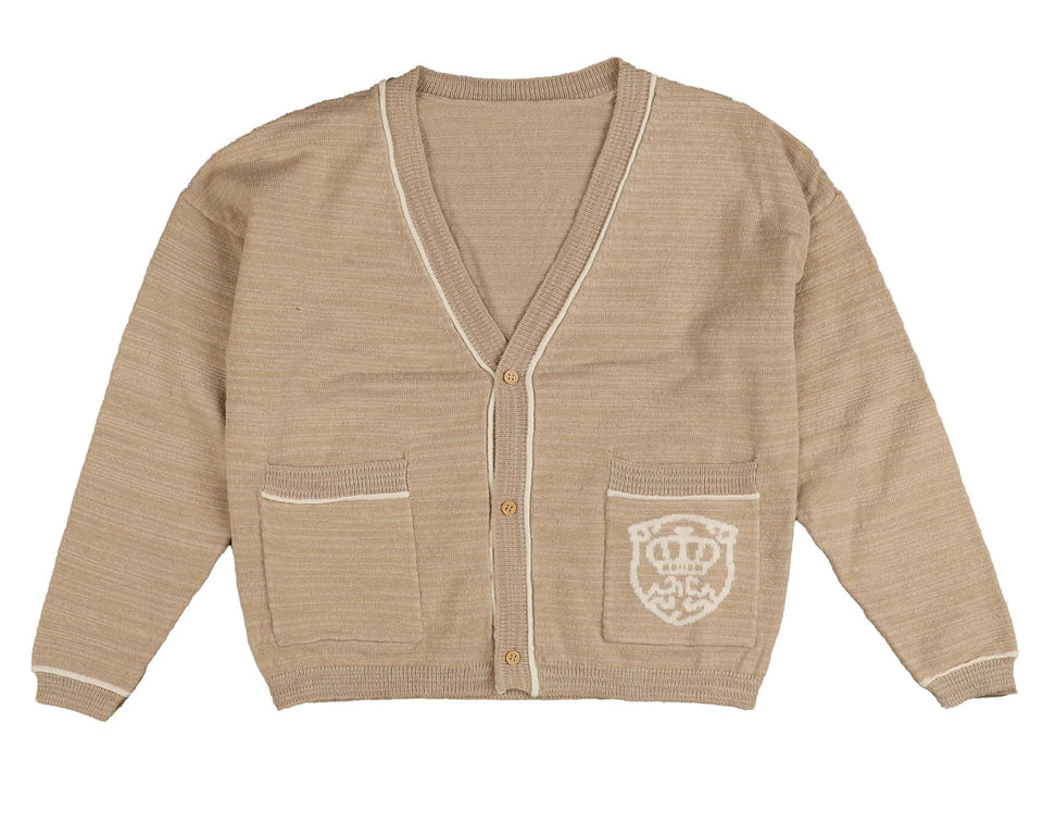 Belati Beige Cardigan W/ Emblem