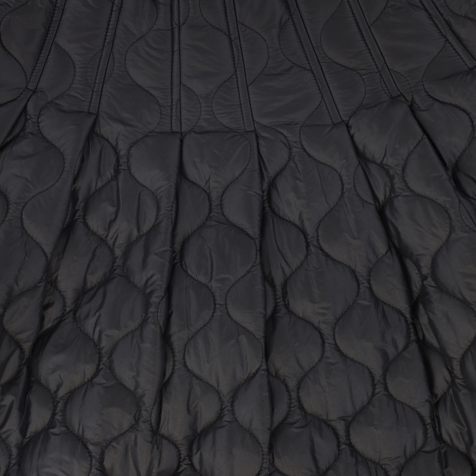 Valentina Black Quilted Midi Skirt