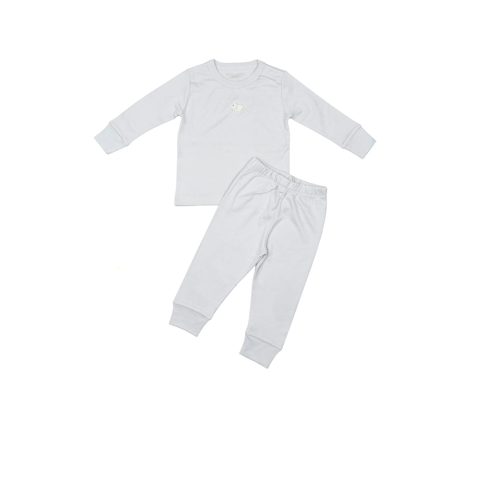 Wild Wawa Blue Lamb Embroidered 2pc Set
