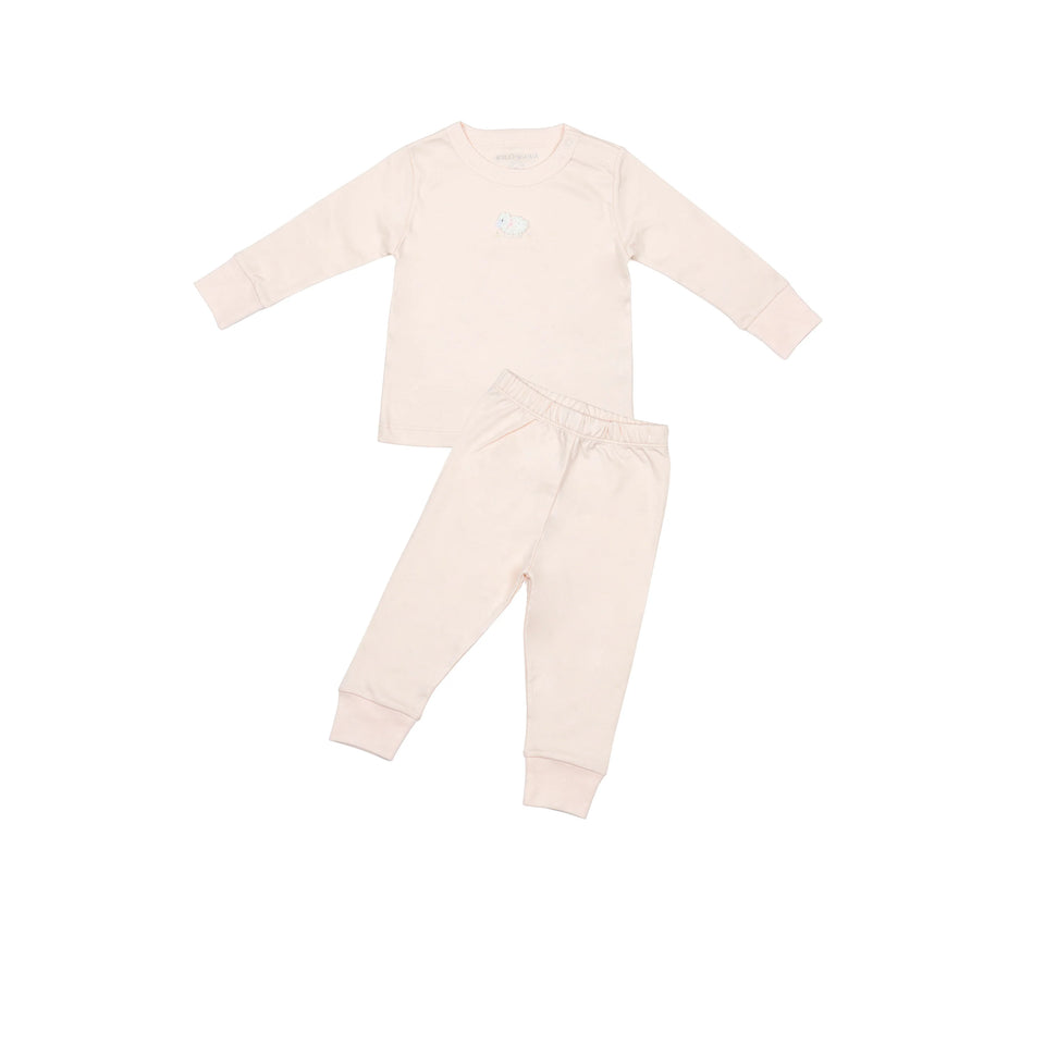 Wild Wawa Pink Lamb Embroidered 2pc Set