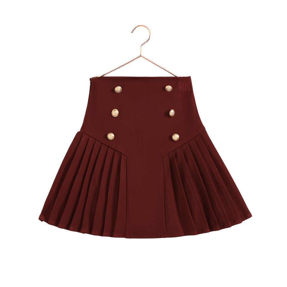Retrokid Emerson Burgundy Pleated Skirt