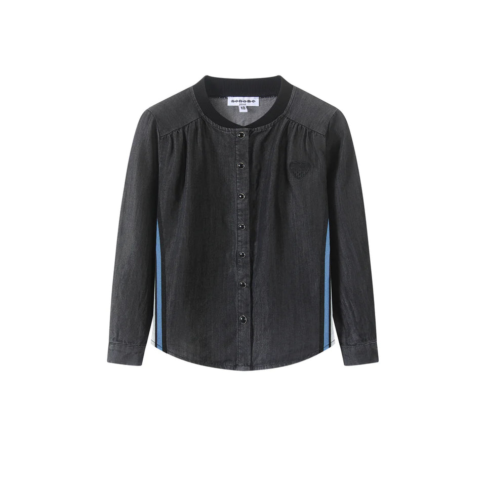 Noname Black Denim Bomber Shirt