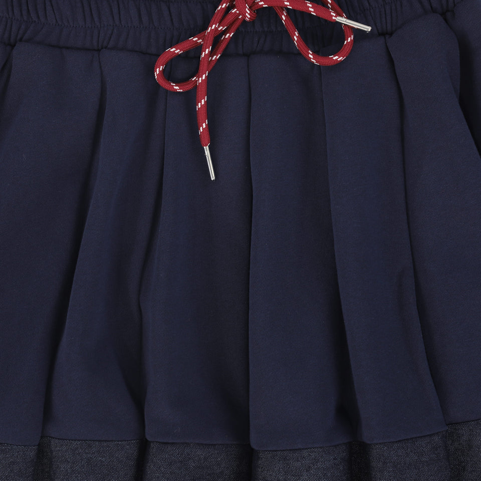 Valentina Navy Pleated Sweatshirt Skirt
