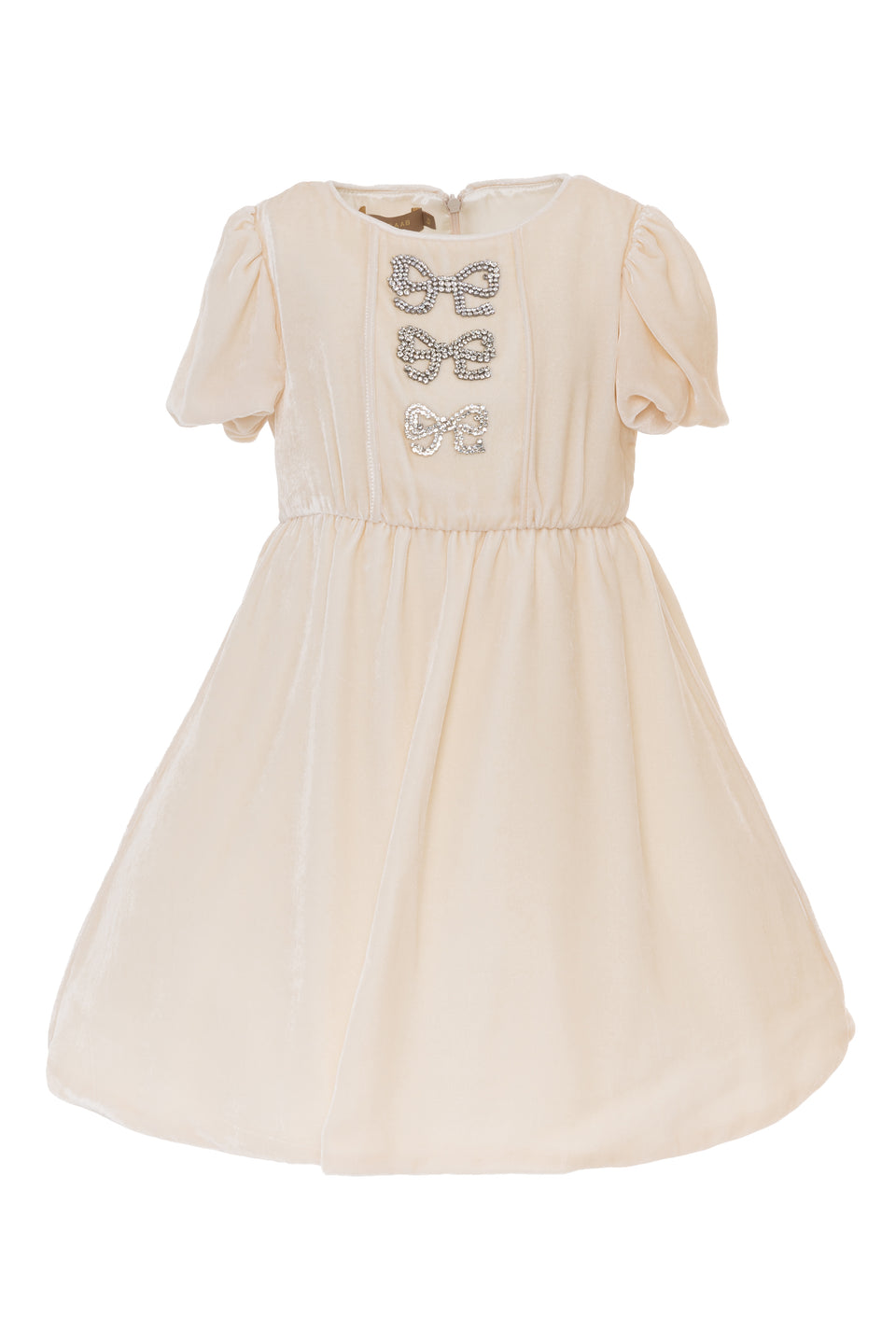 Elie Saab Cream Velvet Dress