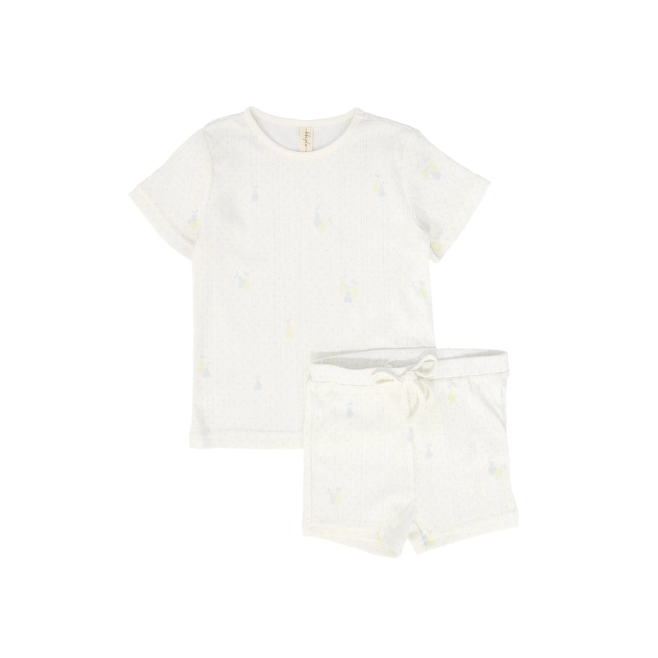 Bebe Jolee Blue Fruit Dot Short Set