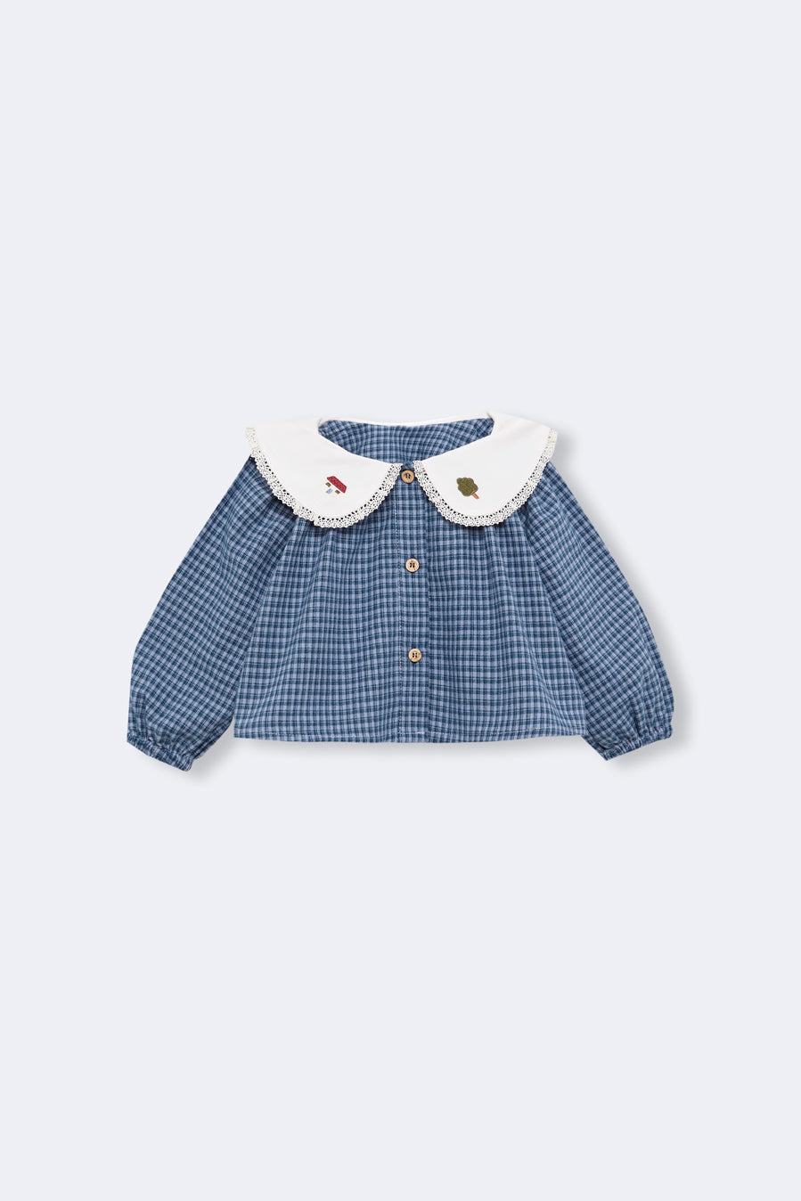 Birinit Indigo Gingham Girls Baby Set