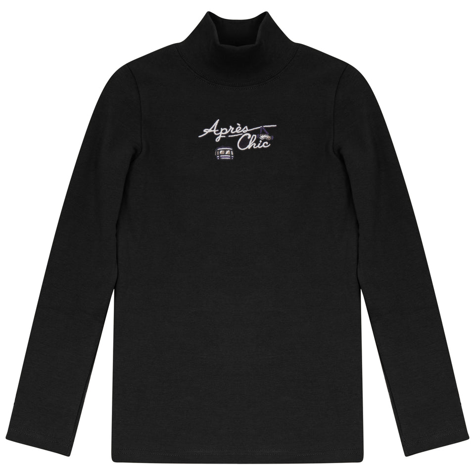 Calla Lili Black/Purple Apres Chic Mockneck
