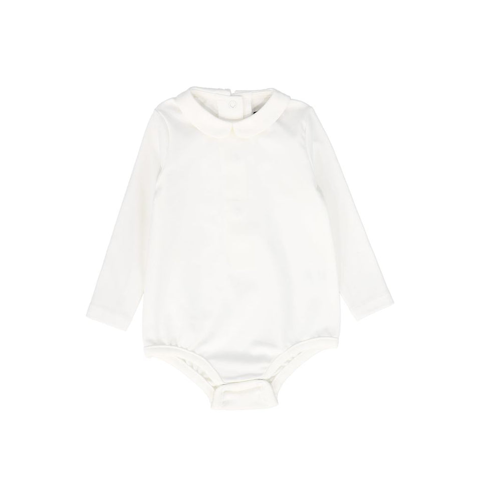 Bamboo White Peter Pan Long Sleeve Onesie