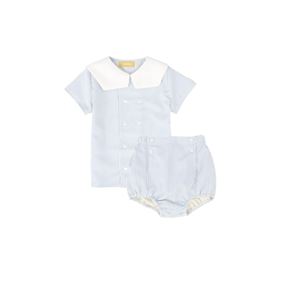 Le Bourdon Seersucker Bloomer Sailor Set