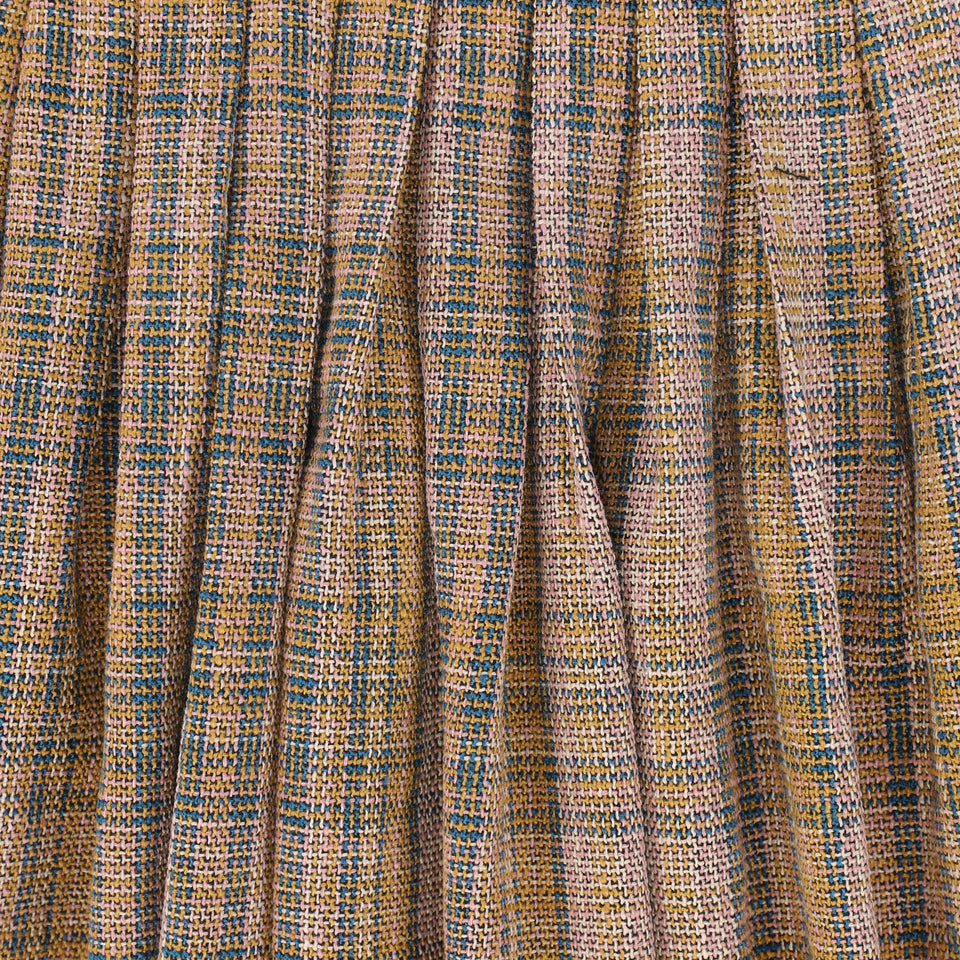 Valentina Pink Textured Plaid Soft Pleat Skirt