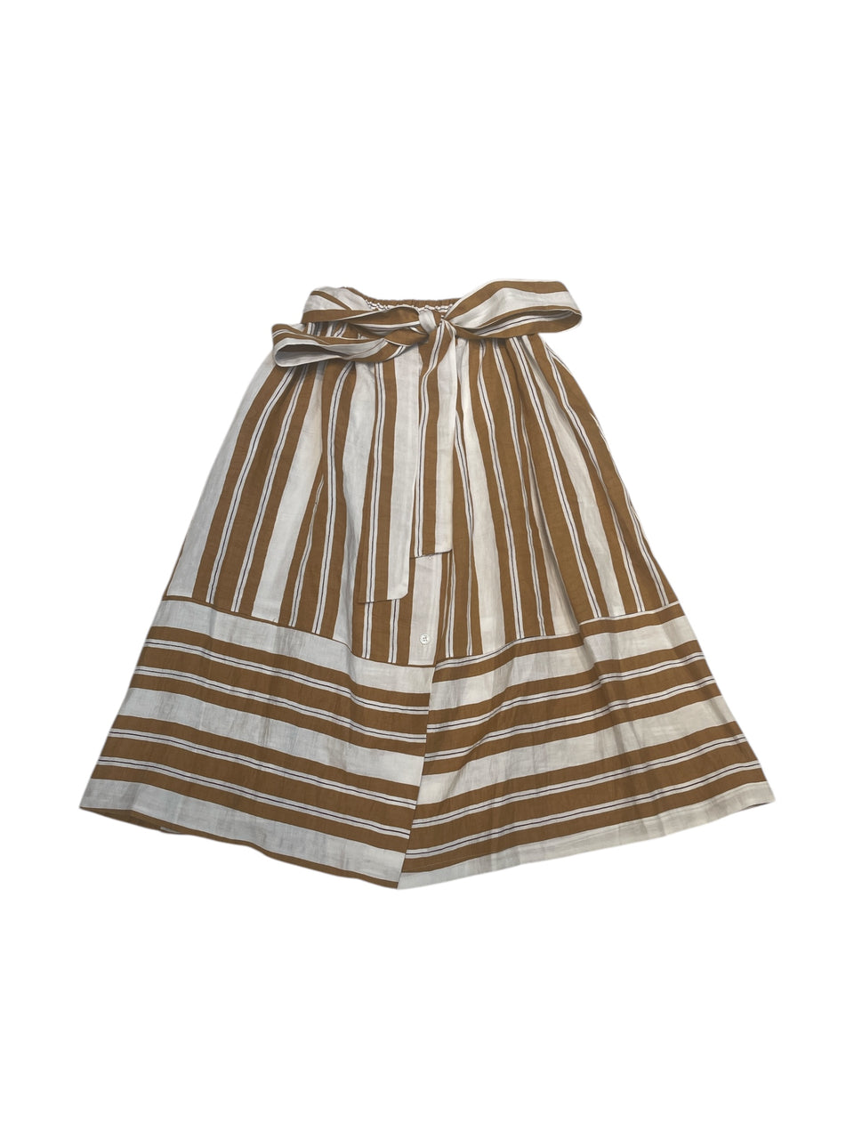 Tangerine Brown/White Midi Skirt