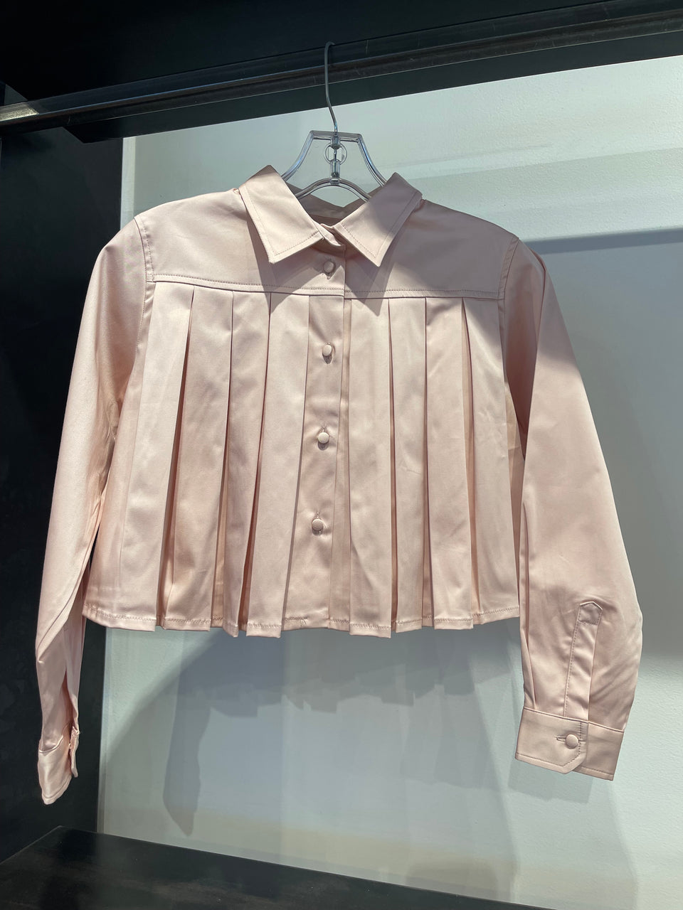 Alapage Pink Ciliegio Pleated Poplin Shirt