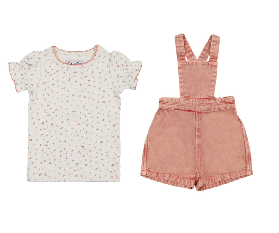 Kin Kin Pink Denim Romper set
