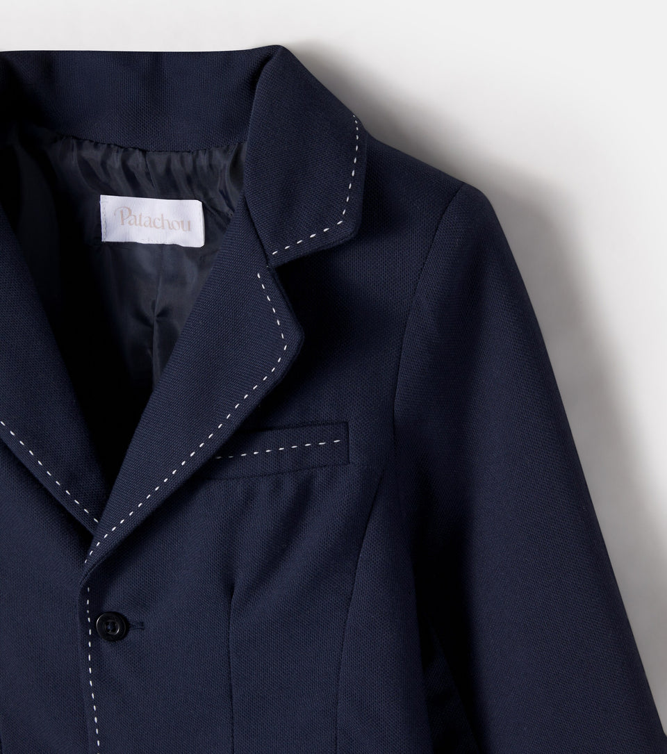 Patachou Navy Woven Blazer