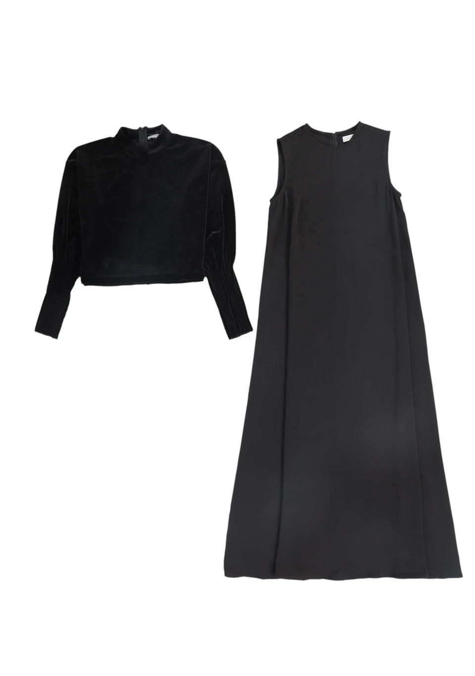 Bace Black Velour Crop Top & Maxi Dress
