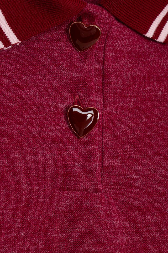 Patachou Bordeaux Burgundy Detailed Dress