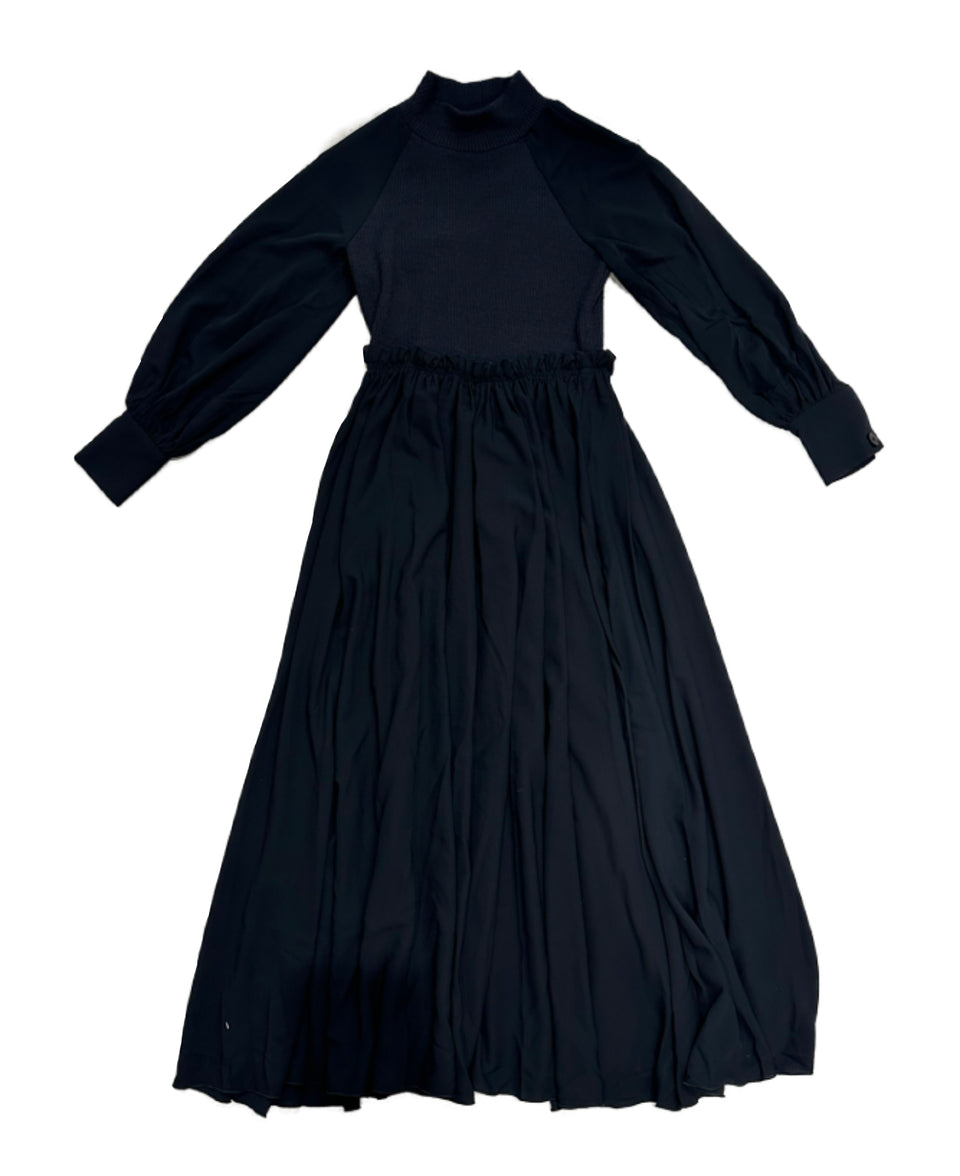 Chicas Paris Black Sweater Top Maxi Dress With Chiffon Bottom