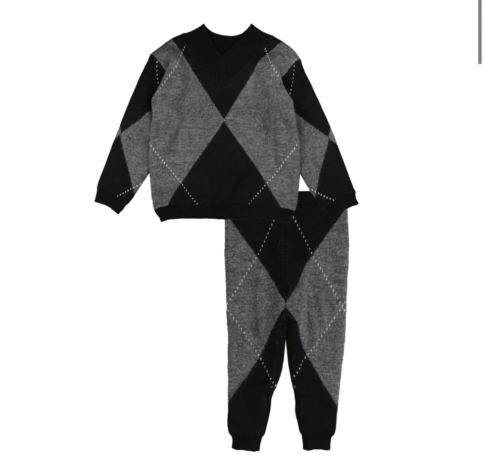 Belati Argyle Knit Set