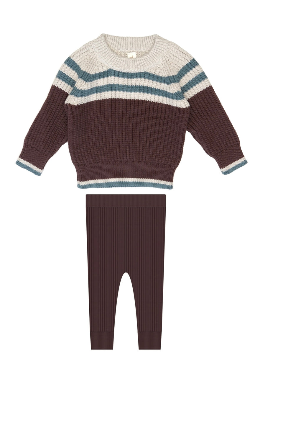 Tun Tun James Light Gray/Dark Plum Set
