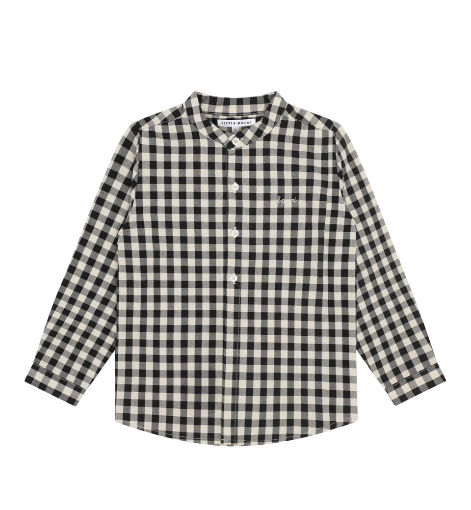 Little Parni Black Patterned Boys Shirt