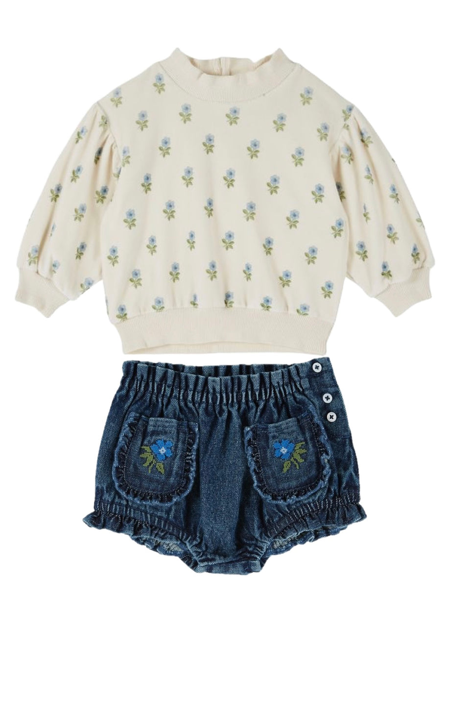 Emile & Ida Denim Baby Bloomer Set