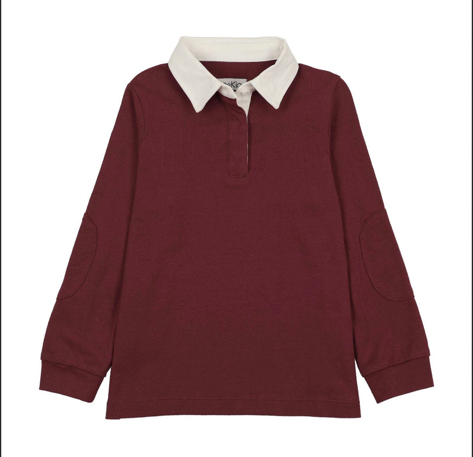 Kin+Kin Burgundy Boys Rugby Polo Shirt