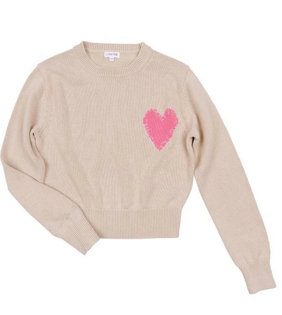 Luna Mae Eden Oat Heart Sweater