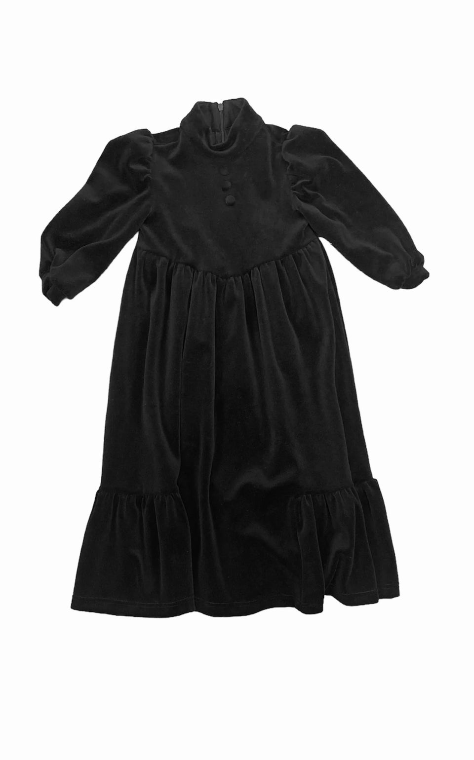 My Maxi Black Velour Robe with Buttons