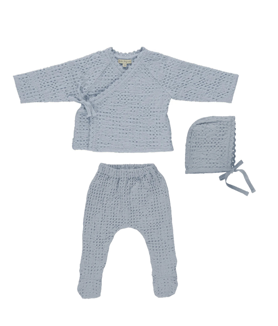 Bebe Organic Waffle Layette Set in Sea