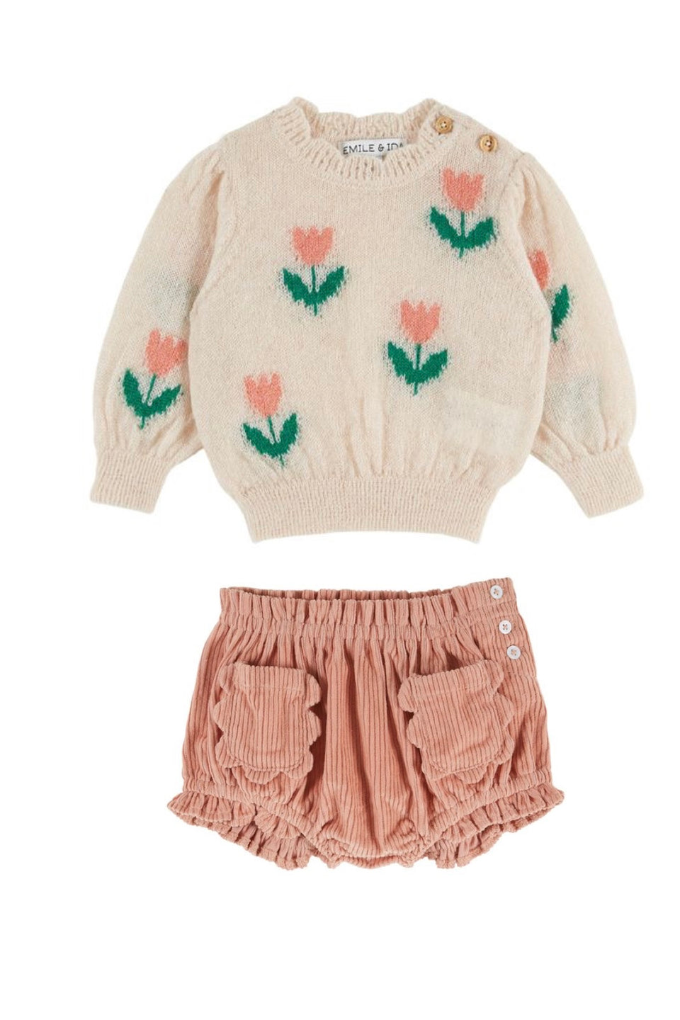 Emile & Ida Sakura Tulip Rose Bloomer Set