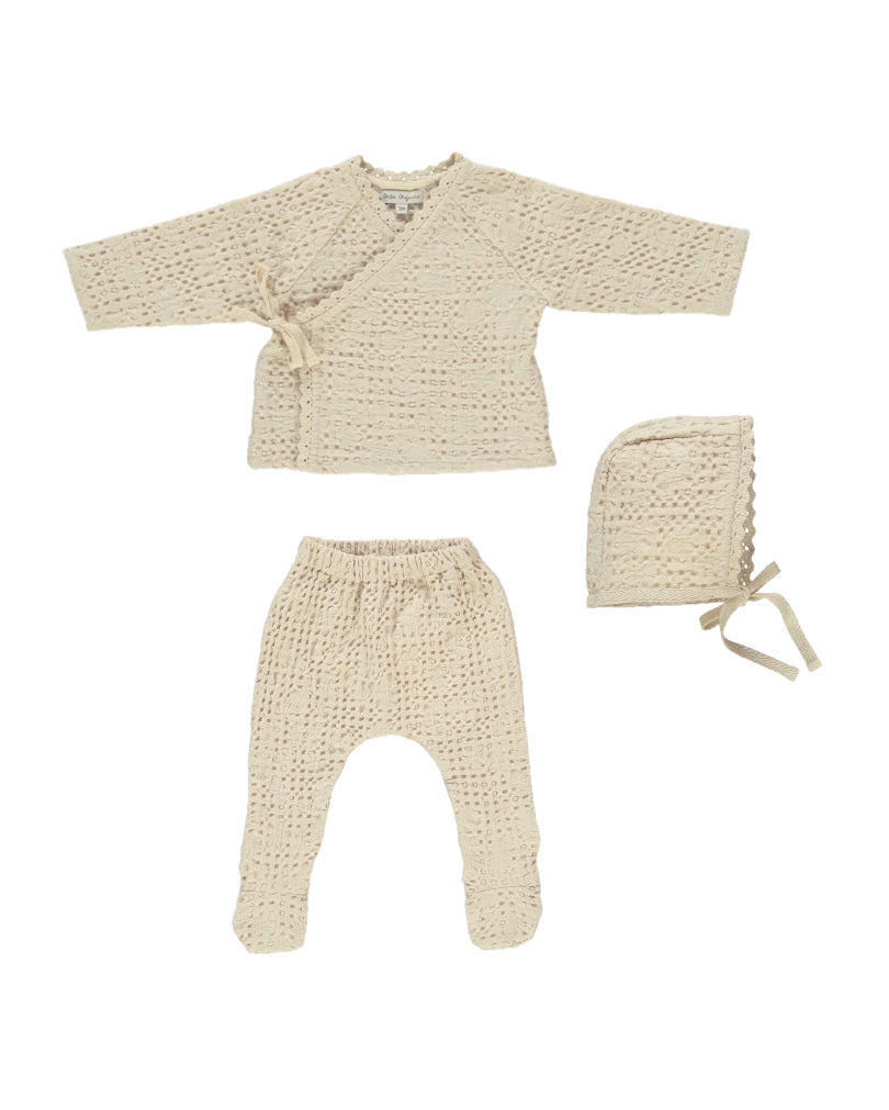 Bebe Organic Waffle Layette Set in Natural