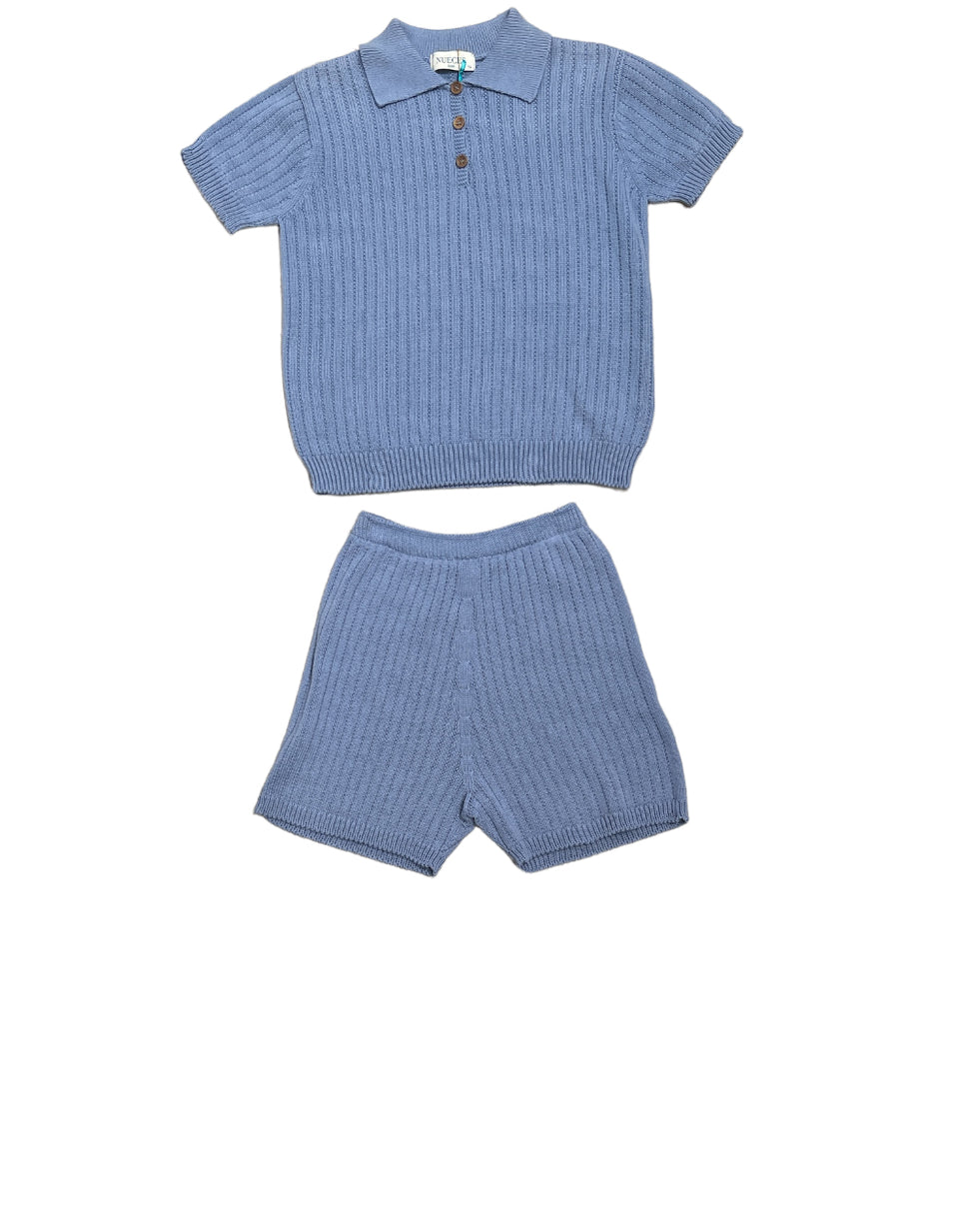 Nueces Blue Knit Polo Set